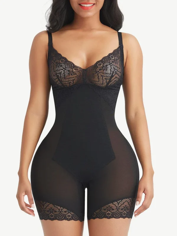 Abdominal Control Nude Adjustable Strap Lace Body Shaper