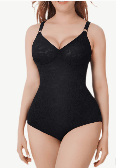 One-piece V-neck Lace Bodysuit Abdominal Shaping