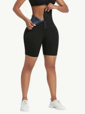 waist-trainer-leggings-32657977442455_700x Dark Blue High Rise 3 Rows Hooks Neoprene Waist Trainer Shorts Waist Control