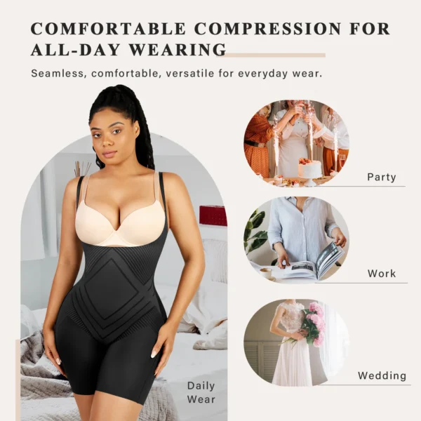MT230012_6 Spandex Air Slim Open-Bust Mid-Thigh Shaping Bodyshort Shapewear